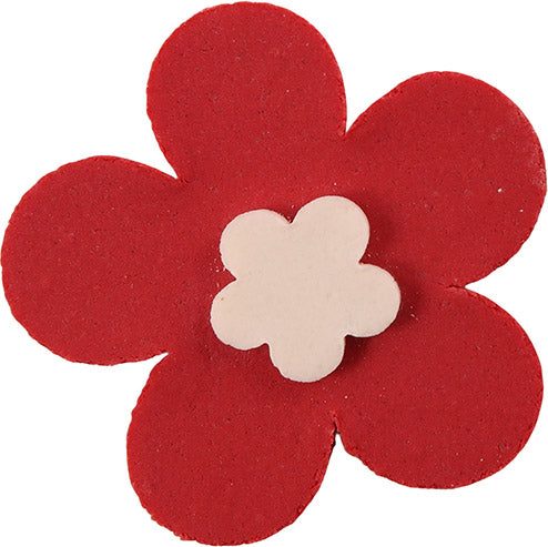 Fondant fleurs blanc/rouge