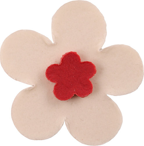 Fondant fleurs blanc/rouge