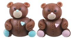 Orso Cuore marrone blu / rosa