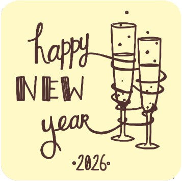 Happy New Year Sektglas hell